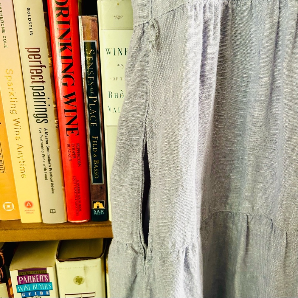 Cynthia Rowley 100% Linen Lavender Tiered A-line Button Down Shirt Dress, size M - Picture 3 of 10